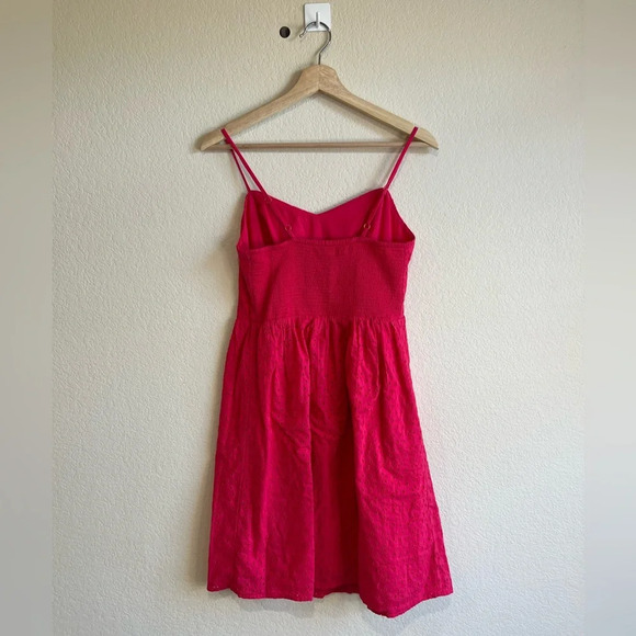Old Navy Red Eyelet smocked back Fit and Flare Dress Size S - Picture 2 of 7